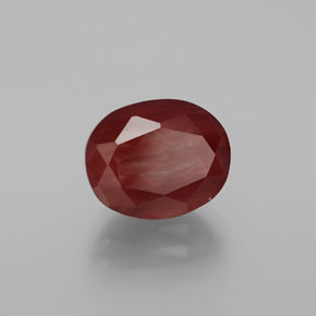 4.09 карата, натуральный Медово-красный Андезин-Лабрадорит, Огранка Овал, Полупрозрачный
