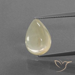 5.25ct Натуральный Кремовый Андезин-Лабрадорит, Форма груши, Прозрачный
