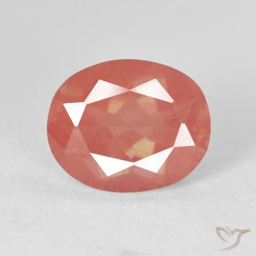 4.21ct Натуральный Красновато-оранжевый Андезин-Лабрадорит, Овал, Прозрачный