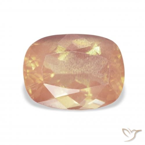 3.81ct Натуральный Светло-оранжевый Андезин-Лабрадорит, Подушка, Прозрачный