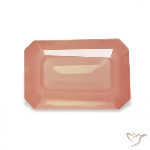 4.36ct Натуральный Красновато-оранжевый Андезин-Лабрадорит, Изумрудная огранка, Прозрачный