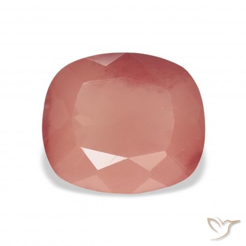 4.54ct Натуральный Малиново-розовый Андезин-Лабрадорит, Подушка, Прозрачный