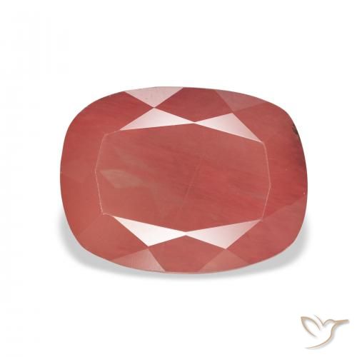 4.63ct Натуральный Кроваво красный Андезин-Лабрадорит, Подушка, Полупрозрачный