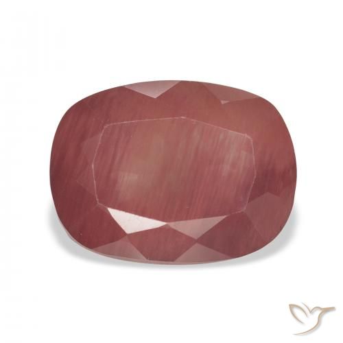 4.92ct Натуральный Темно-красный Андезин-Лабрадорит, Подушка, Полупрозрачный