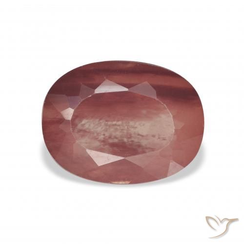 3.38ct Натуральный Темно-красный Андезин-Лабрадорит, Овал, Прозрачный