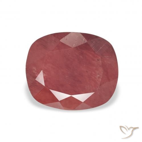 1.65ct Натуральный Средний красный Андезин-Лабрадорит, Подушка, Полупрозрачный