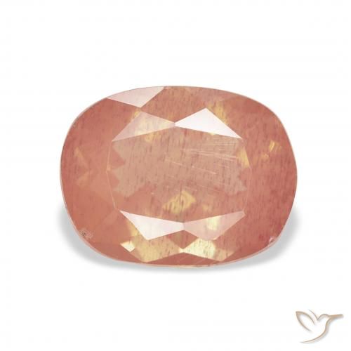 3.14ct Натуральный Средний розовый Андезин-Лабрадорит, Подушка, Прозрачный