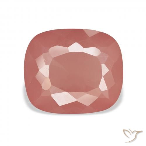 6.94ct Натуральный Бледно-красновато-оранжевый Андезин-Лабрадорит, Подушка, Прозрачный