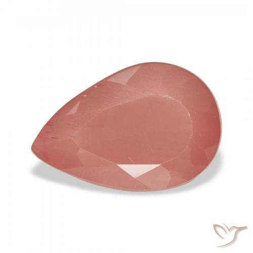 2.81ct Натуральный Бледно-красновато-оранжевый Андезин-Лабрадорит, Форма груши, Полупрозрачный