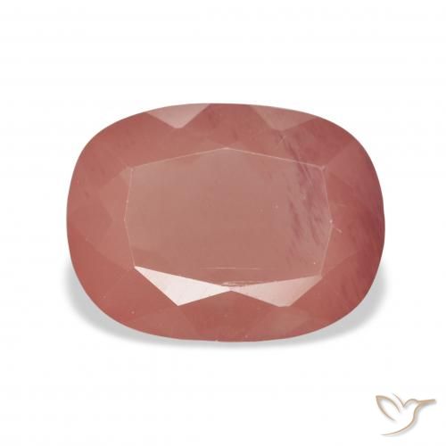 4.22ct Натуральный Бледно-красновато-оранжевый Андезин-Лабрадорит, Подушка, Прозрачный