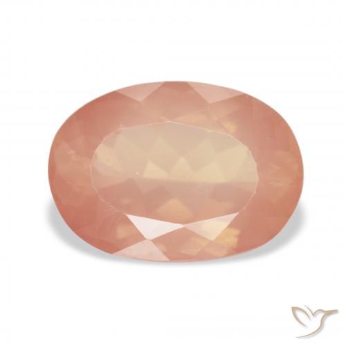 3.35ct Натуральный Светло-красновато-оранжевый Андезин-Лабрадорит, Овал, Прозрачный