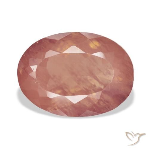 9.50ct Натуральный Бледно-красновато-оранжевый Андезин-Лабрадорит, Овал, Прозрачный