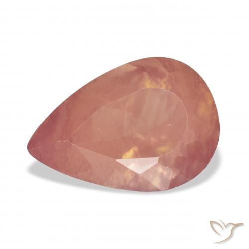 5.35ct Натуральный Бледно-красновато-оранжевый Андезин-Лабрадорит, Форма груши, Прозрачный