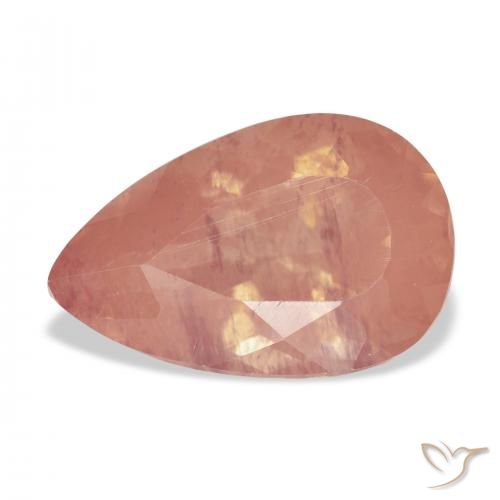 5.02ct Натуральный Бледно-красновато-оранжевый Андезин-Лабрадорит, Форма груши, Прозрачный