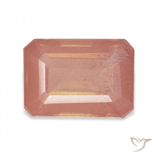 7.64ct Натуральный Бледно-красновато-оранжевый Андезин-Лабрадорит, Изумрудная огранка, Прозрачный