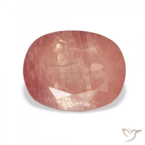 3.67ct Натуральный Малиново-розовый Андезин-Лабрадорит, Подушка, Прозрачный