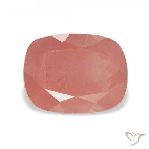3.47ct Натуральный Бледно-красновато-оранжевый Андезин-Лабрадорит, Подушка, Полупрозрачный