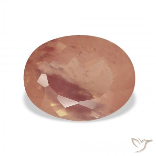 3.63ct Глубокий персик Андезин-Лабрадорит, Овал, Прозрачный