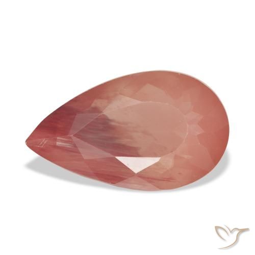 6.34ct Бледно-красновато-оранжевый Андезин-Лабрадорит, Форма груши, Прозрачный