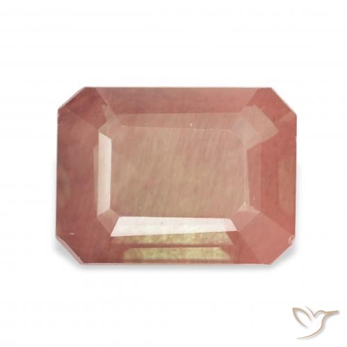 3.85ct Бледно-красновато-оранжевый Андезин-Лабрадорит, Изумрудная огранка, Прозрачный