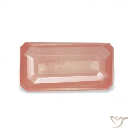 2.92ct Оранжево-розовый Андезин-Лабрадорит, Изумрудная огранка, Прозрачный