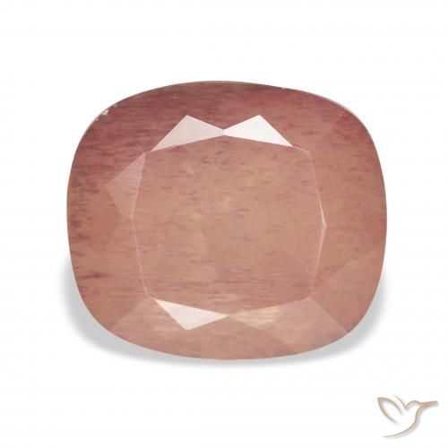 5.25ct Оранжево-розовый Андезин-Лабрадорит, Подушка, Прозрачный