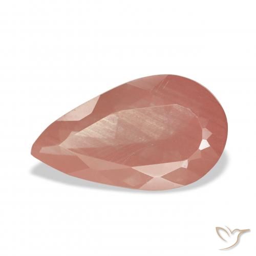 3.75ct Оранжево-розовый Андезин-Лабрадорит, Форма груши, Прозрачный