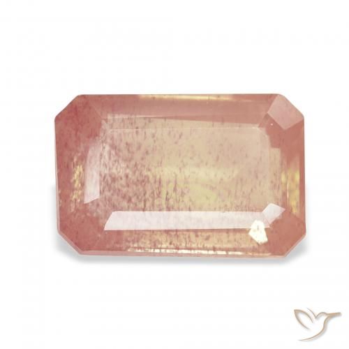 2.68ct Светло-красновато-оранжевый Андезин-Лабрадорит, Изумрудная огранка, Прозрачный