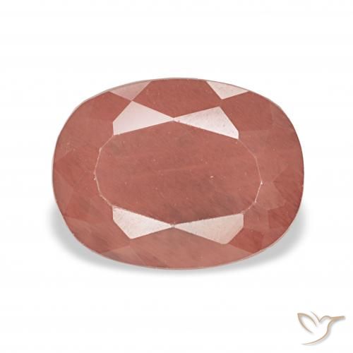 2.60ct Бледно-красновато-оранжевый Андезин-Лабрадорит, Подушка, Полупрозрачный