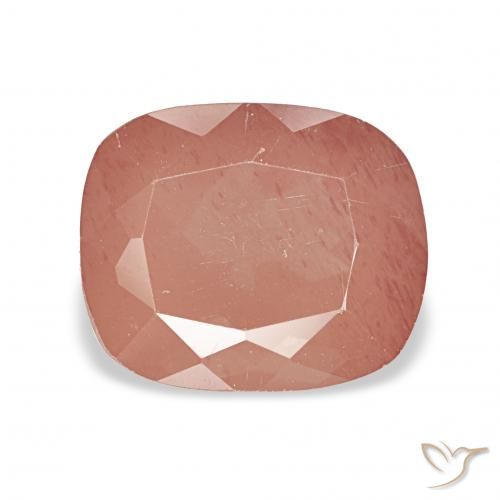 3.14ct Бледно-красновато-оранжевый Андезин-Лабрадорит, Подушка, Прозрачный