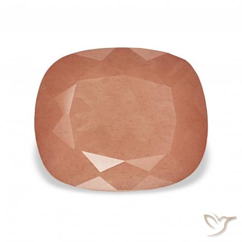 3.35ct Красновато-оранжевый Андезин-Лабрадорит, Подушка, Прозрачный