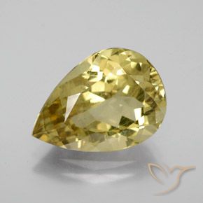 7.11ct Натуральный Тосканский желтый Апатиты, Форма груши, Чистота VS