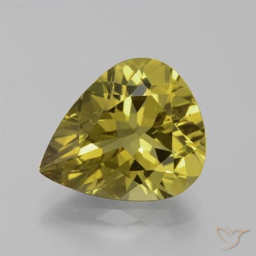 7.75ct Натуральный Средний желтый Апатиты, Форма груши, Чистота VS