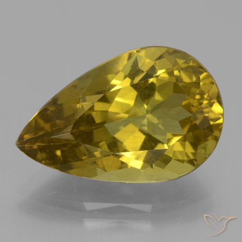 8.03ct Натуральный Средний желтый Апатиты, Форма груши, Чистота VS