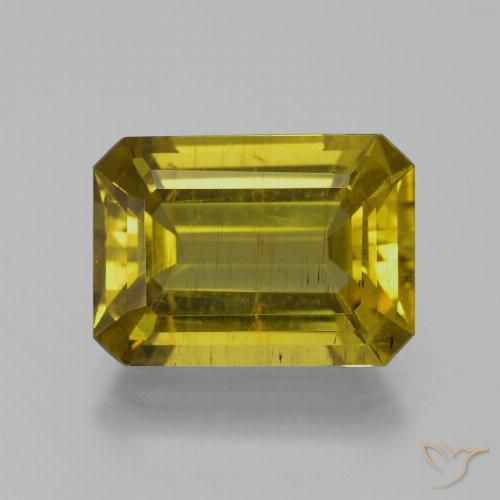 8.07ct Натуральный Коричневато-желтый Апатиты, Изумрудная огранка, SI