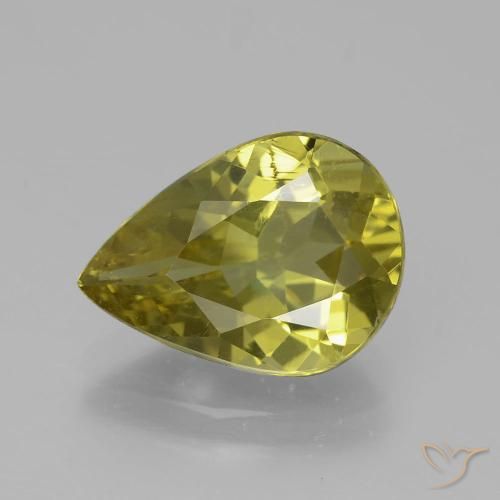 3.78ct Натуральный Средний желтый Апатиты, Форма груши, VS-SI