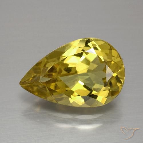 4.13ct Натуральный Земляное золото Апатиты, Форма груши, Чистота VS