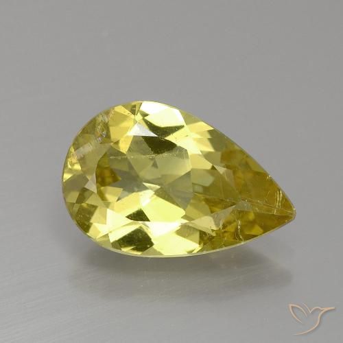 2.97ct Натуральный Темно-желтый Апатиты, Форма груши, VS-SI