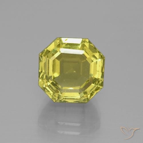 7.51ct Натуральный Зеленовато-желтый Апатиты, Изумрудная огранка, Чистота VS