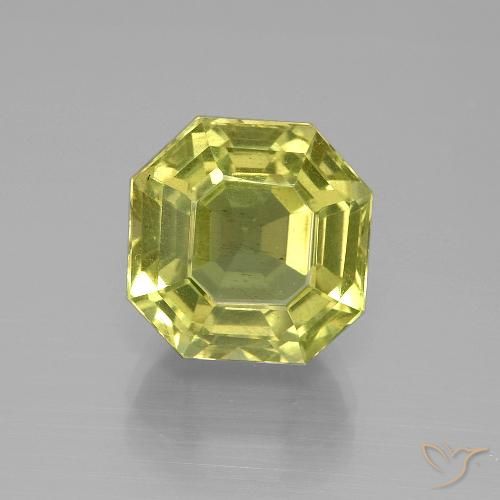 7.91ct Натуральный Светло-желтый Апатиты, Изумрудная огранка, Чистота VS