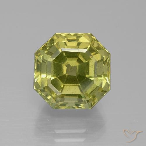 9.46ct Натуральный Зеленовато-желтый Апатиты, Изумрудная огранка, Чистота VS