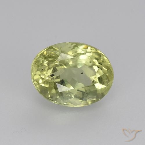 1.73ct Натуральный Желтовато-зеленый Апатиты, Овал, VS-SI