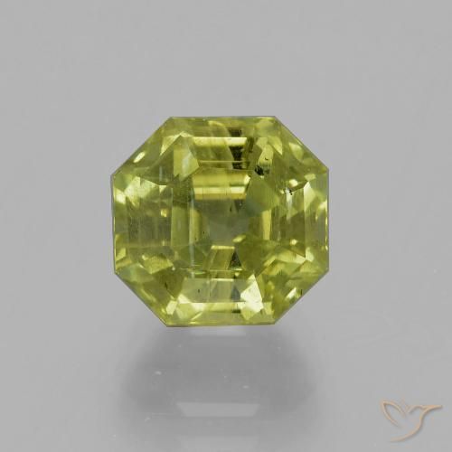 4.46ct Натуральный Теплый землисто-зеленый Апатиты, Изумрудная огранка, VS-SI