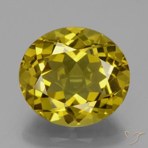 10.00ct Натуральный Темно-желтый Апатиты, Овал, Чистота VS