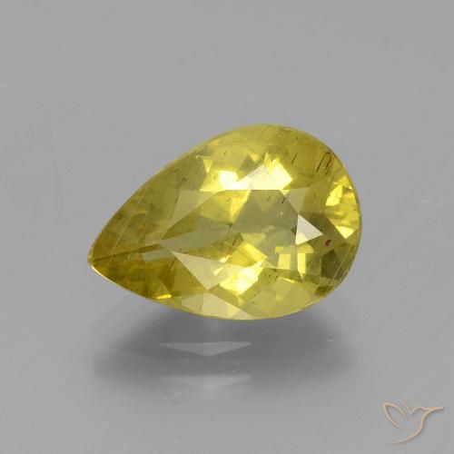 2.91ct Натуральный Темно-желтый Апатиты, Форма груши, Чистота VS