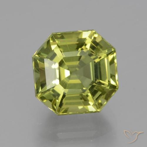 4.35ct Натуральный Желтовато-зеленый Апатиты, Изумрудная огранка, Чистота VS