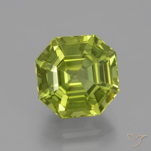 5.95ct Натуральный Оливковый Зеленый Апатиты, Изумрудная огранка, Чистота VS