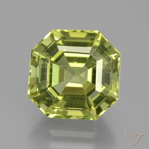 6.54ct Натуральный Желтовато-зеленый Апатиты, Изумрудная огранка, Чистота VS
