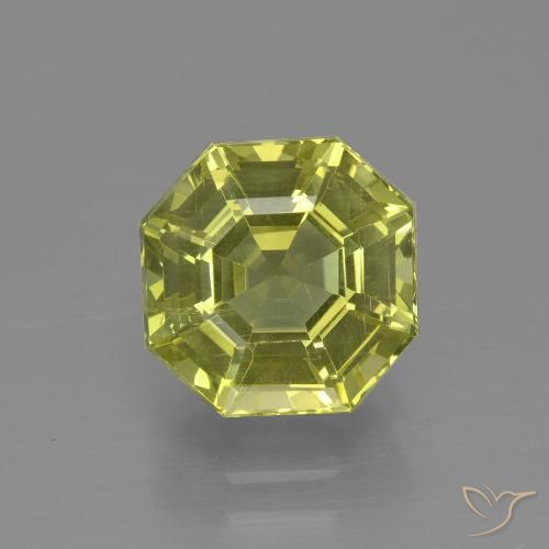 3.74ct Натуральный Зеленовато-желтый Апатиты, Изумрудная огранка, Чистота VS