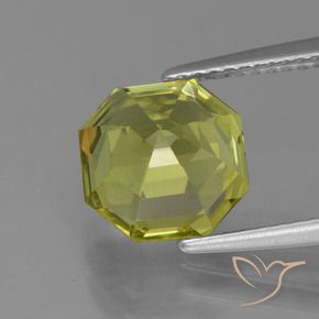 3.74 карата, натуральный Зеленовато-желтый Апатиты, Октагон / Изумрудная Огранка, Чистота VS